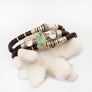 Green Kyanite and Diamond Espresso Brown Leather Wrap