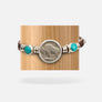 Buffalo Nickel and Turquoise Mens Ink Black Leather Bracelet