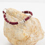 Mens Textured Leather Bracelet Wine