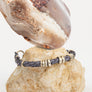 Mens Blue Grey Textured Leather Bracelet