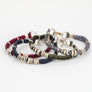 Mens Blue Grey Textured Leather Bracelet