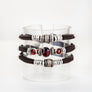 Rhodolite Garnet and Diamond Espresso Brown Leather Wrap