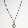 Moss Aquamarine with Gold and Sterling Silver Necklace