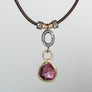 Maroon Tourmaline and Pavé Diamond Necklace