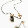 Indicolite Tourmaline with Gold and Sterling Silver Necklace