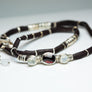 Rhodolite Garnet and Moonstones Espresso Brown Leather Wrap