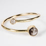 Champagne Diamond Gold Open Wrap Ring
