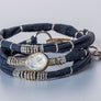 Moonstone Navy Blue Leather Wrap