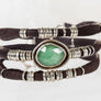 Chrysoprase Chocolate Leather Wrap