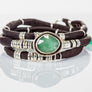Chrysoprase Chocolate Leather Wrap