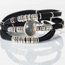 Labradorite Ink Black Leather Wrap