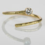 14k Gold and Diamond Open Wrap Ring
