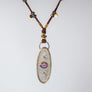 Opal and Pavé Diamond Leather Necklace