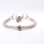 Pavé Diamond Barrel and Light Taupe Leather Bracelet