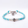 Pavé Diamond Barrel Turquoise Leather Bracelet