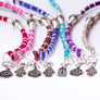 Pavé Diamond Barrel Pink Leather Bracelet