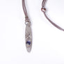 Tanzanite Pavé Diamond Leather Necklace