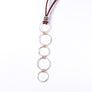 Brushed Sterling Silver and Pavé Diamond Gold and Leather Necklace