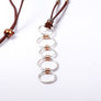Brushed Sterling Silver and Pavé Diamond Gold and Leather Necklace