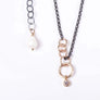 Diamond with Gold and Sterling Silver Necklace