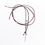 Pavé Diamond Spike with London Blue Topaz and Gold and Leather Necklace