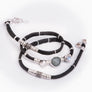 Blue Tourmaline And Moonstone With Pavé Diamond Espresso Brown Leather Wrap