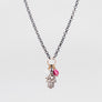 Pavé Diamond Hamsa with Gold and Sterling Silver Necklace