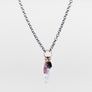 Pavé Diamond Oval Charm with Gold and Sterling Silver Necklace