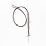 Pavé Diamond Spike with Blue Zircon and Gold and Leather Necklace