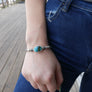 Turquoise & Pavé Diamond Leather Bracelet