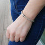 Pavé Diamond Barrel and Light Taupe Leather Bracelet