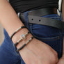 Labradorite Ink Black Leather Wrap
