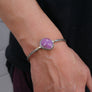 Pink Sapphire Sterling Silver Bangle