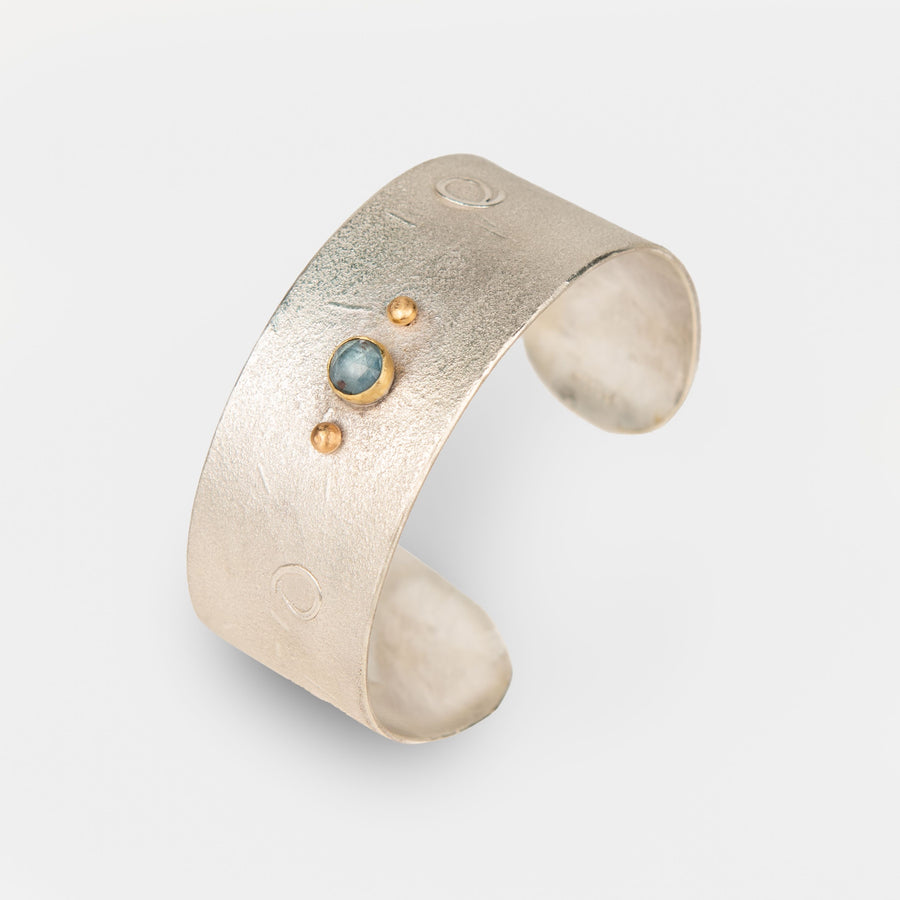 Blue kyanite sterling silver cuff bracelet