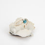 BLUE KYANITE AND DIAMOND 14K GOLD WRAP RING