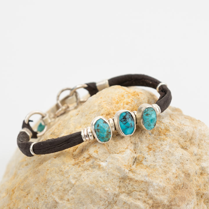 Three Stone Turquoise Bracelet