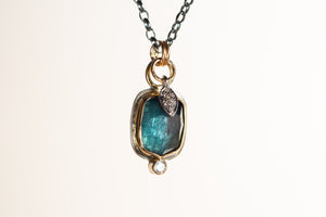 Indicolite Tourmaline and Diamond Necklace