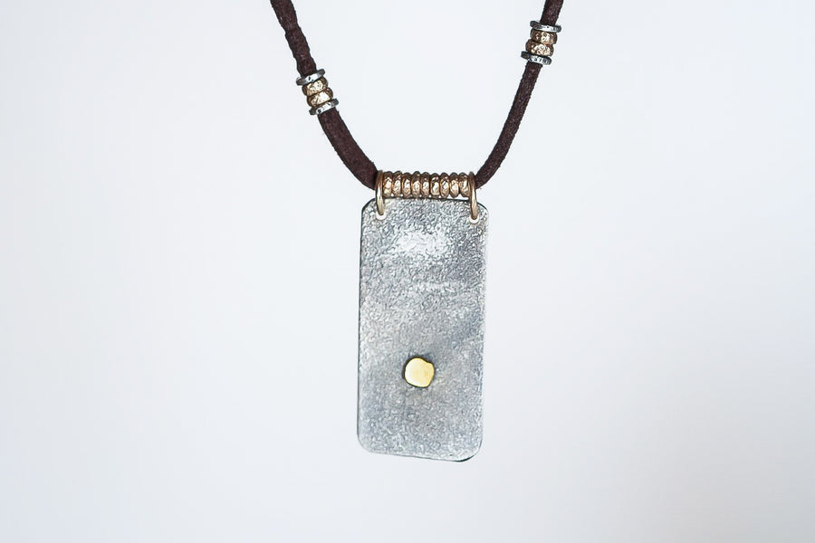 Sterling and 24k Gold and Pavé Diamond Necklace