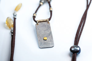 Sterling and 24k Gold and Pavé Diamond Necklace