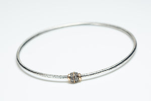 Sterling and Gold Pavé Diamond Bangle