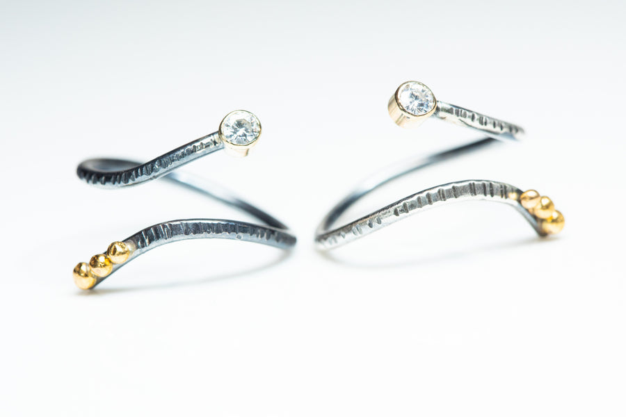 Sterling Silver and Gold Open Wrap Ring