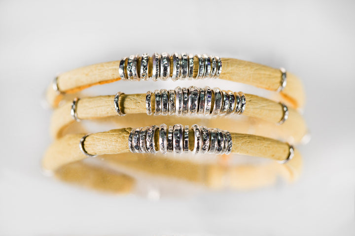 Lemon Yellow Leather Wrap