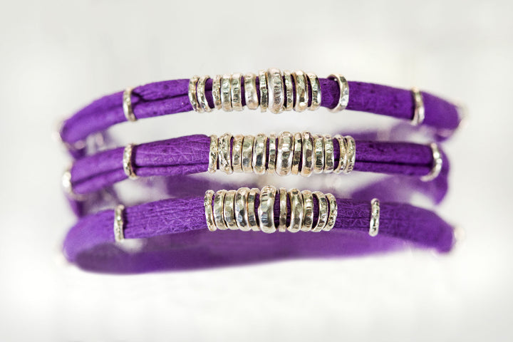 Bright Purple Leather Wrap