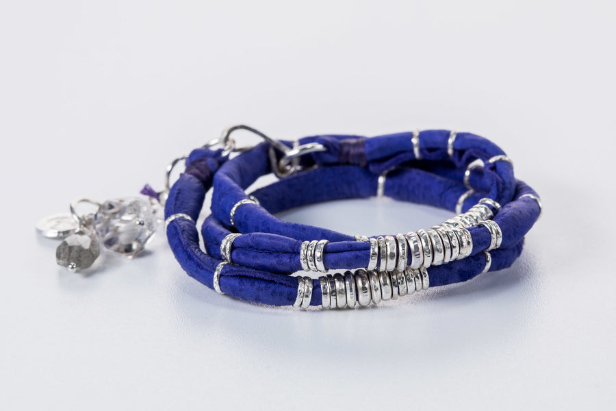 Bright Blue Leather Wrap