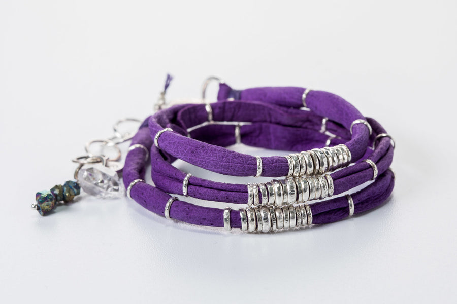 Bright Purple Leather Wrap