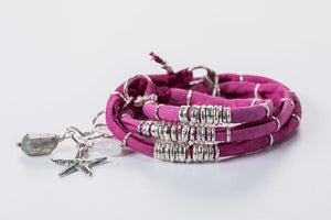 Bright Pink Leather Wrap