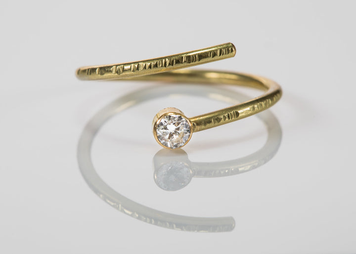 18k Gold and Diamond Open Wrap Ring