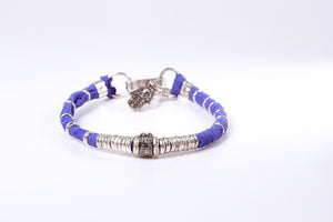 Pavé Diamond Barrel Bright Purple Leather Bracelet