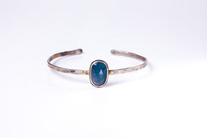 Blue Sapphire Sterling Bangle
