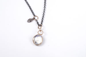 Moonstone with Gold and Sterling Silver Necklace